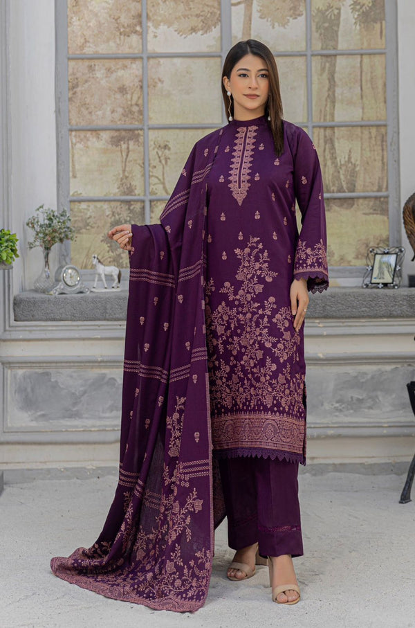 Jahan Ara - Viscose Jacquard 3Pc Suit
