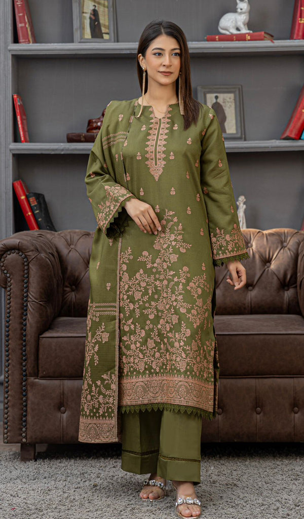 Jahan Ara - Viscose Jacquard 3Pc Suit