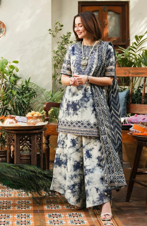 Bahaar - 3PC Unstitched Digital Printed Lawn Suit