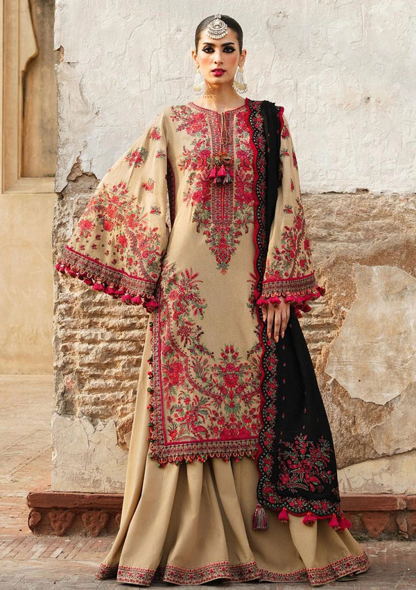 GUL E RANA - 3PC Unstitched Fully Embroidered Dhanak Fabric Suit