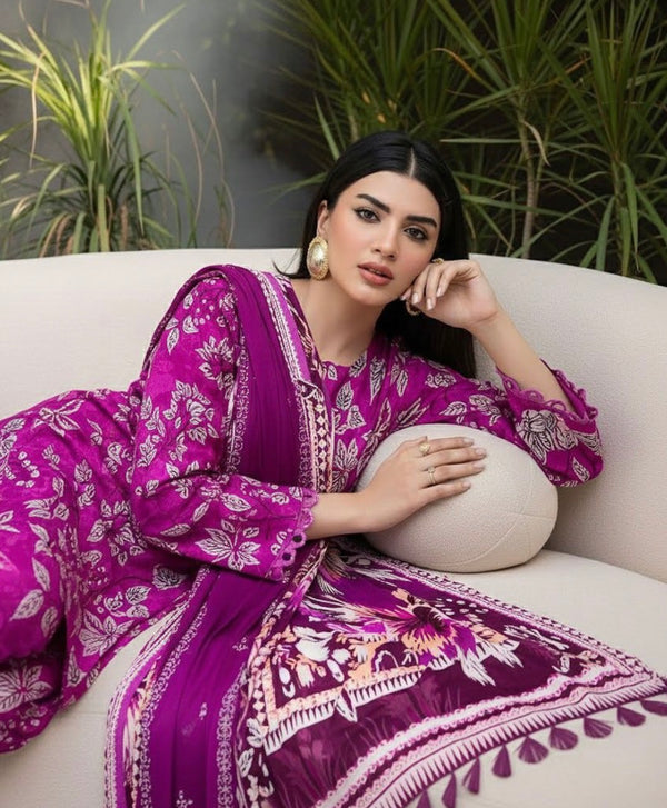 3PC Unstitched Bana Doria Staple/ Linen