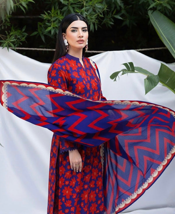 3PC Unstitched Bana Doria Staple/ Linen