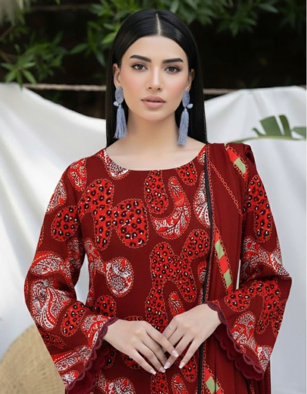 3PC Unstitched Bana Doria Staple/ Linen